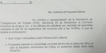 ATE 28 de Noviembre exige reapertura de paritarias y realiza medidas de fuerza